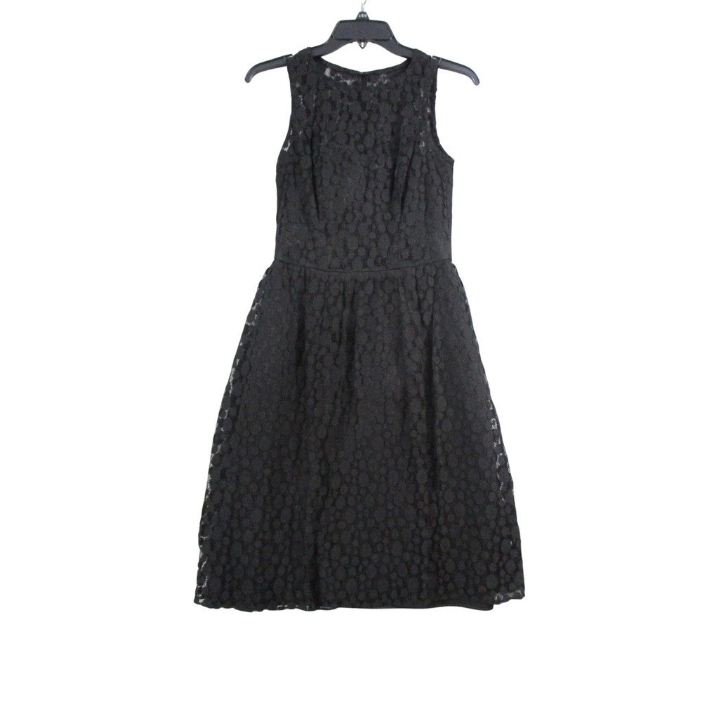 After Six Womens Black Floral Lace Sleeveless Fit Flare‎ Cocktail Dress Size 4